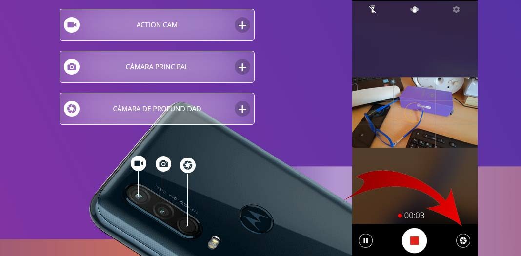 Foto gran angular Motorola One Action