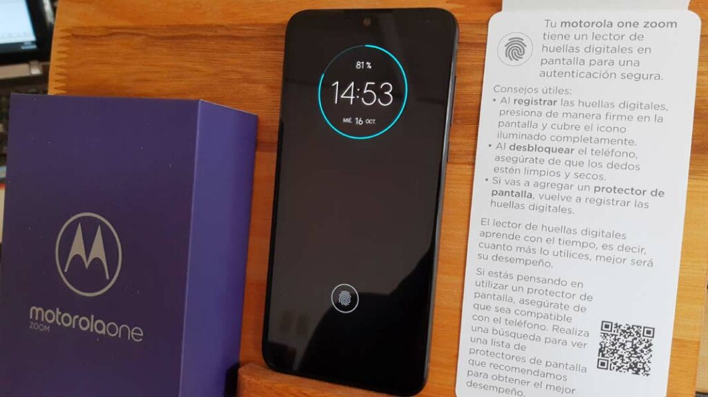 Lector huellas Motorola One Zoom