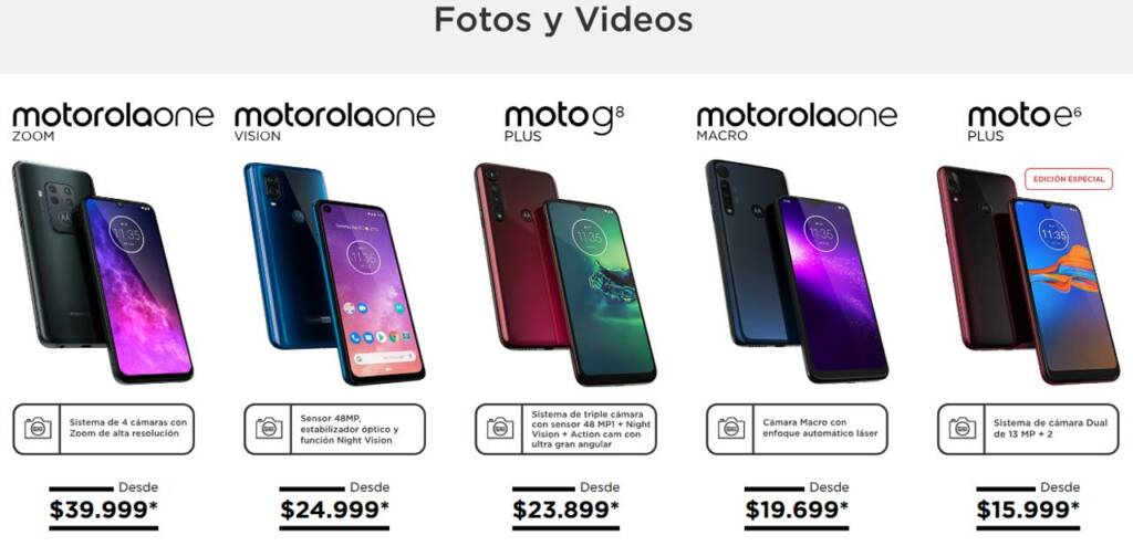 Ofertas Motorola Fotos y videos